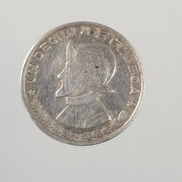 Panama 1961 Un Decimo de Balboa .900 Silver Coin - Picture 4 of 6